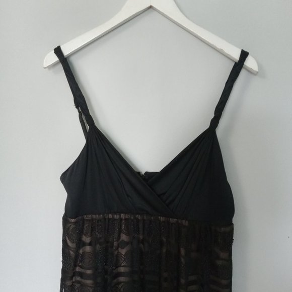 BCBG MaxAzria | Lace and Beaded Babydoll Dress - Picture 4 of 13